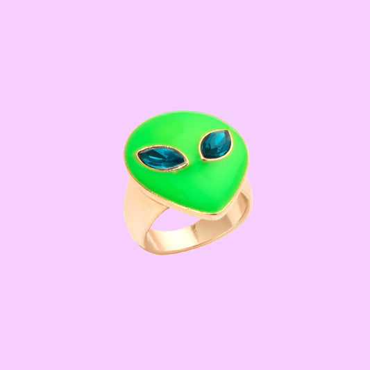 Gold Neon Crystal Alien Ring (Multiple Colors Available)