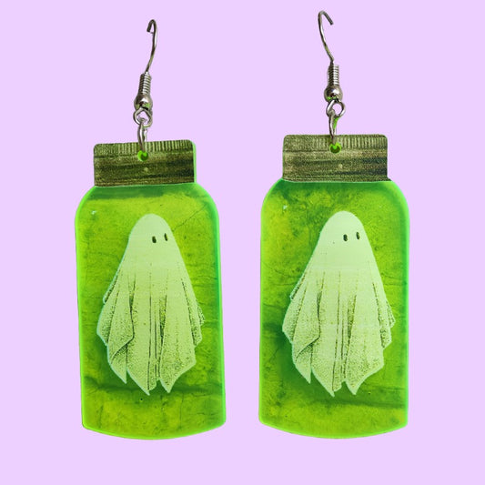 Neon Acrylic Pet Ghost Earrings