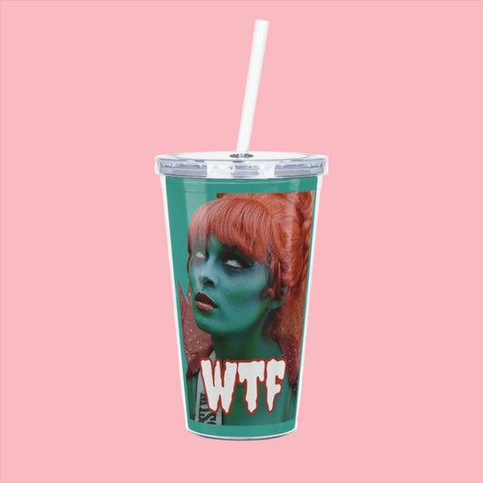 Miss Argentina Beetlejuice WTF Plastic Tumbler with Straw