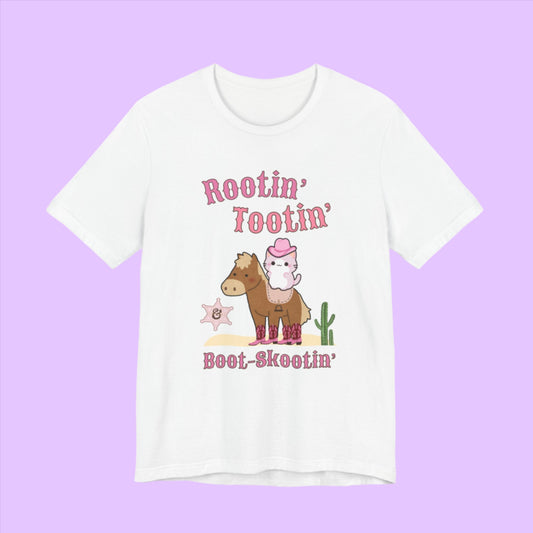 Rootin' Tootin' and Bootskootin' Cowgirl Kitty Unisex Jersey Short Sleeve Tee