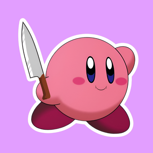 Kirby Gots A Knife Vinyl Decals