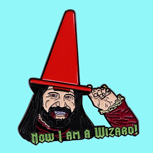 Nandor The Relentless What We Do In The Shadows Cone Hat "Now I Am A Wizard" Enamel Pin