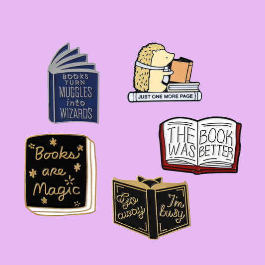 Bookish Pins for Literary Nerds (5 Designs)
