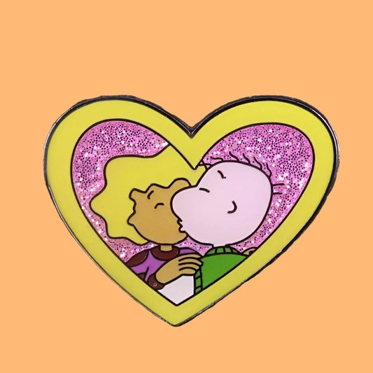 Doug & Patti Mayonnaise Glitter Heart Kiss Enamel Pin