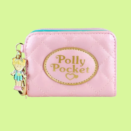 Pink Quilted Polly Pocket Zip Up Wallet With Charm