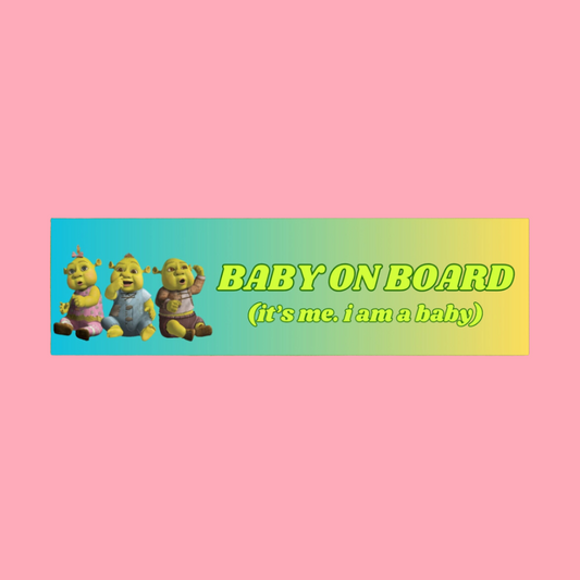 Baby on Board Shrek Bumper Sticker