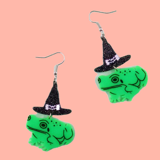 Magical Frog Acrylic Earrings