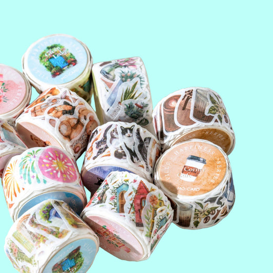 Roll of 100 Cozy Cottagecore Sticker Packs (Multiple Variations)