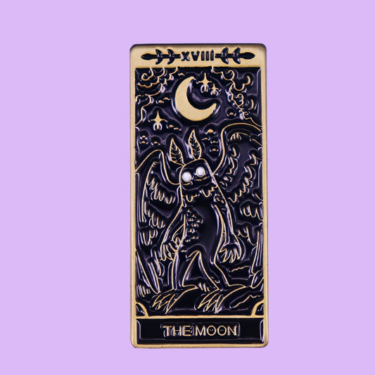 Mothman And Moon Tarot Card Pin